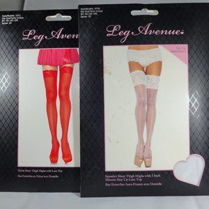 2 Sets Colored Thigh High Sheer Nylons